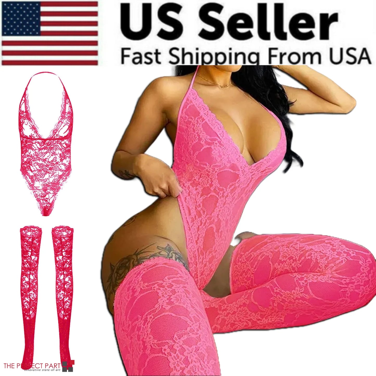 Women Lace Sexy Lingerie Nightwear Babydoll Sleepwear Bodysuit Dress plus Size