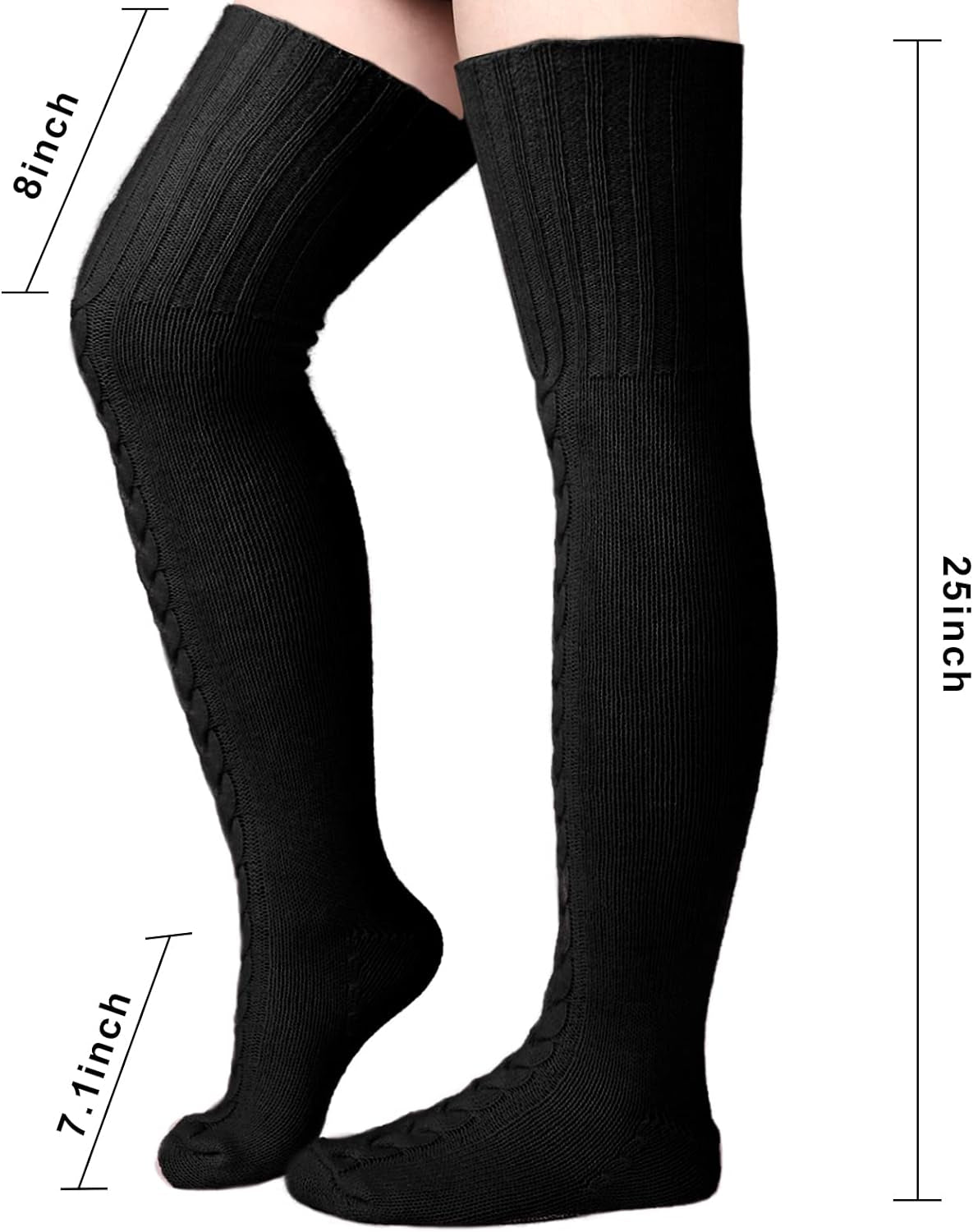 Wool Thigh High Socks over the Knee Socks Thigh High Stockings Extra Long Boot Thick Socks Leg Warmers for Women